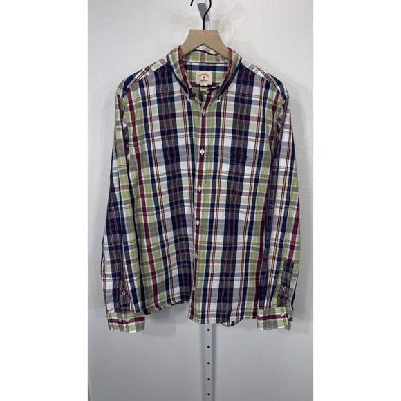 Brooks Brothers Men's XL Red Fleece LS Button Down Plaid 100% Cotton Casual - Picture 2 of 8